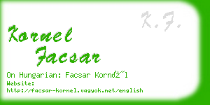 kornel facsar business card